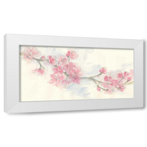 Cherry Blossom II White Modern Wood Framed Art Print by Paschke, Chris
