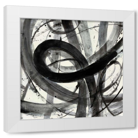Roller Coaster I on White  White Modern Wood Framed Art Print by Hristova, Albena