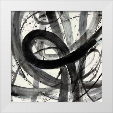 Roller Coaster I on White  White Modern Wood Framed Art Print by Hristova, Albena