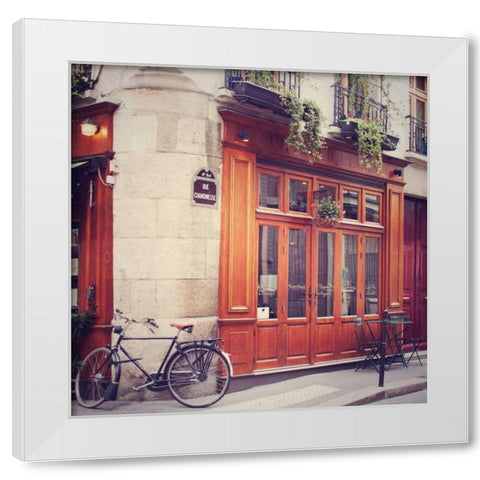 Rue Chanoinesse White Modern Wood Framed Art Print by Marshall, Laura