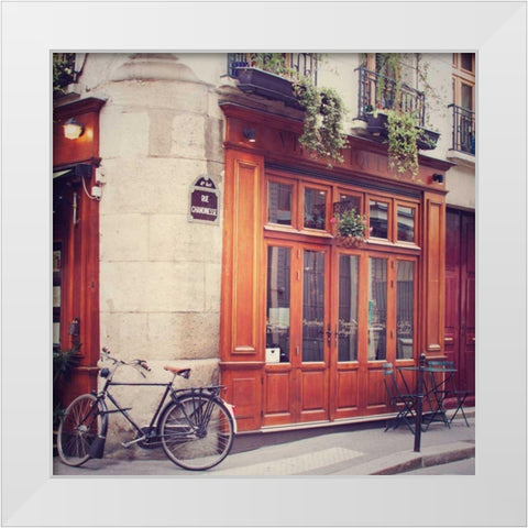 Rue Chanoinesse White Modern Wood Framed Art Print by Marshall, Laura