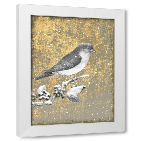 Winter Birds Bluebird Neutral White Modern Wood Framed Art Print by Grove, Beth