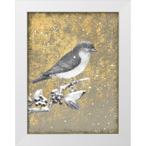 Winter Birds Bluebird Neutral White Modern Wood Framed Art Print by Grove, Beth
