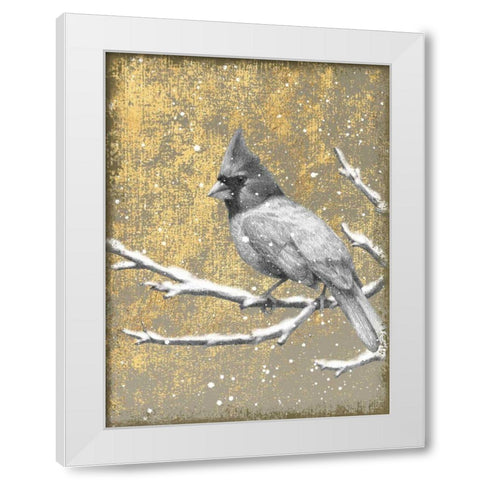 Winter Birds Cardinal Neutral White Modern Wood Framed Art Print by Grove, Beth