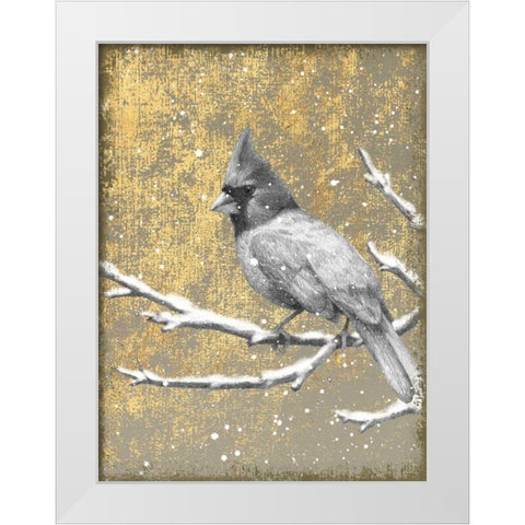 Winter Birds Cardinal Neutral White Modern Wood Framed Art Print by Grove, Beth