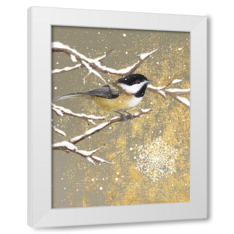 Winter Birds Chickadee Color White Modern Wood Framed Art Print by Grove, Beth