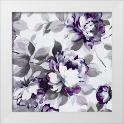 Scent of Roses Plum II  White Modern Wood Framed Art Print by Wild Apple Portfolio