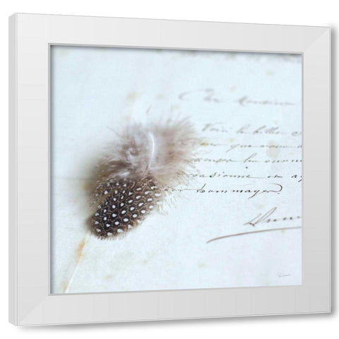 Plume Letters II White Modern Wood Framed Art Print by Schlabach, Sue