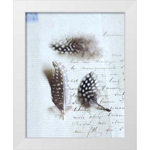 Plume Letters VI White Modern Wood Framed Art Print by Schlabach, Sue