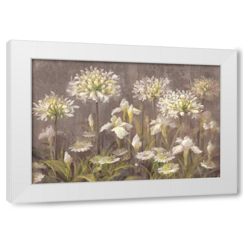 Spring Blossoms Neutral White Modern Wood Framed Art Print by Nai, Danhui