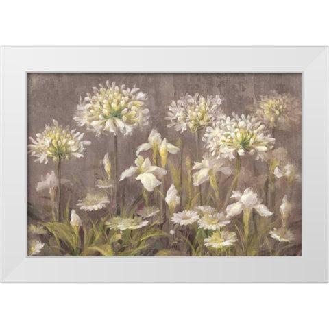 Spring Blossoms Neutral White Modern Wood Framed Art Print by Nai, Danhui