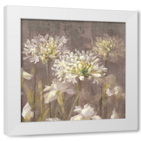 Spring Blossoms Neutral IV White Modern Wood Framed Art Print by Nai, Danhui