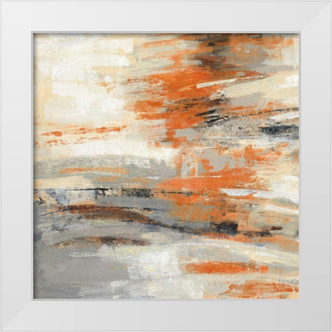 Golden Dust Crop Orange White Modern Wood Framed Art Print by Vassileva, Silvia