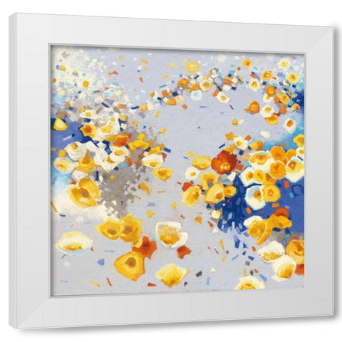 Millefiori White Modern Wood Framed Art Print by Novak, Shirley