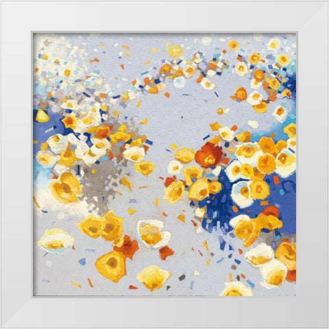Millefiori White Modern Wood Framed Art Print by Novak, Shirley