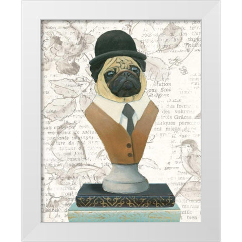 Canine Couture Newsprint III White Modern Wood Framed Art Print by Adams, Emily