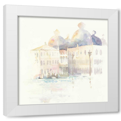 Venice Evening Square White Modern Wood Framed Art Print by Tillmon, Avery