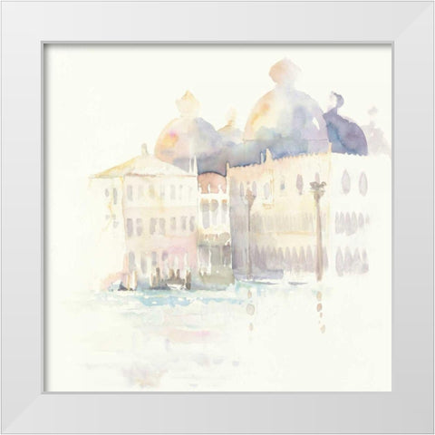 Venice Evening Square White Modern Wood Framed Art Print by Tillmon, Avery