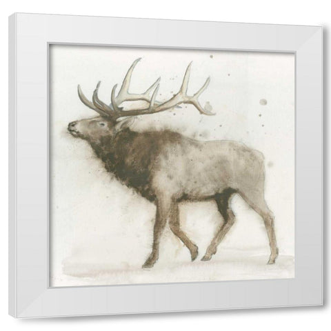 Elk v.2  White Modern Wood Framed Art Print by Wiens, James