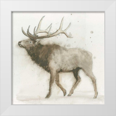 Elk v.2  White Modern Wood Framed Art Print by Wiens, James