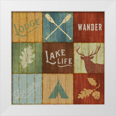 Lake Lodge VII White Modern Wood Framed Art Print by Schlabach, Sue