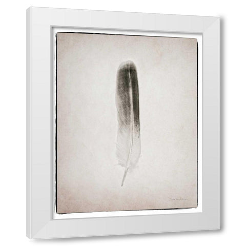 Feather II BW  White Modern Wood Framed Art Print by Van Swearingen, Debra