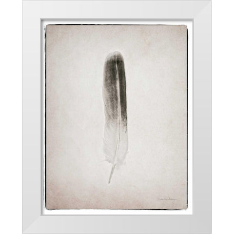 Feather II BW  White Modern Wood Framed Art Print by Van Swearingen, Debra