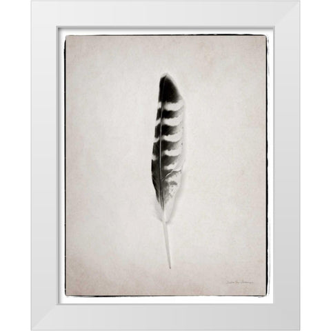 Feather IV BW  White Modern Wood Framed Art Print by Van Swearingen, Debra