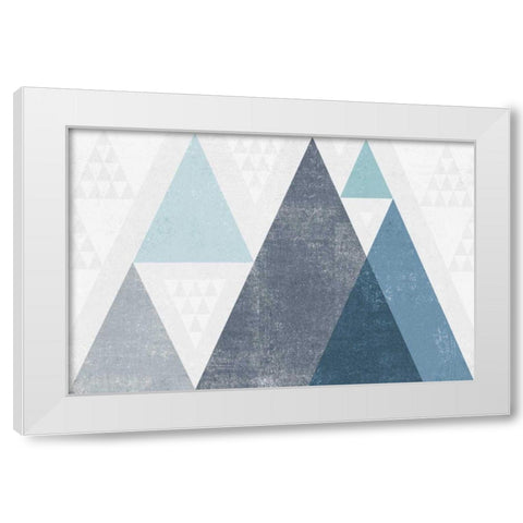 Mod Triangles I Blue White Modern Wood Framed Art Print by Mullan, Michael