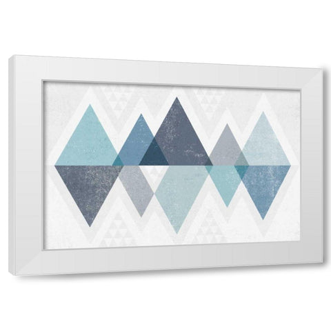 Mod Triangles II Blue White Modern Wood Framed Art Print by Mullan, Michael