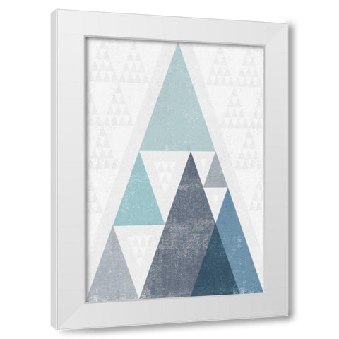 Mod Triangles III Blue White Modern Wood Framed Art Print by Mullan, Michael
