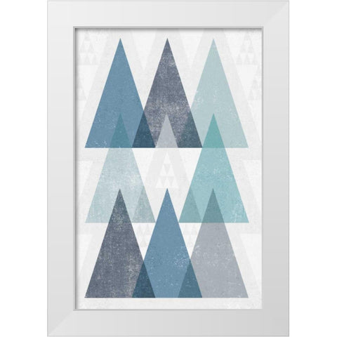 Mod Triangles IV Blue White Modern Wood Framed Art Print by Mullan, Michael