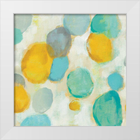 Painted Pebbles II White Modern Wood Framed Art Print by Vassileva, Silvia