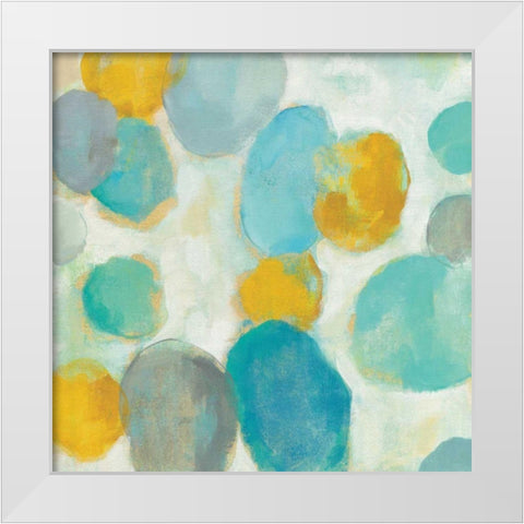 Painted Pebbles III White Modern Wood Framed Art Print by Vassileva, Silvia