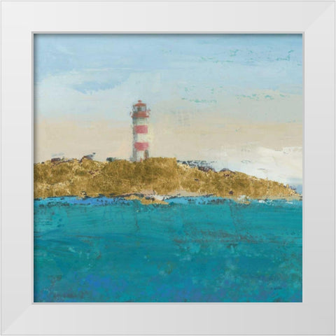 Lighthouse Seascape I v3 Crop II  White Modern Wood Framed Art Print by Wiens, James
