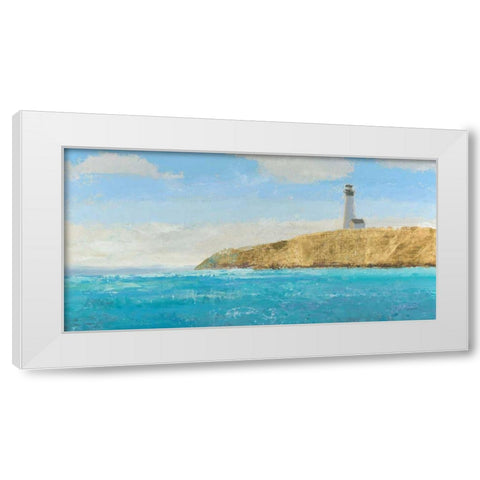 Lighthouse Seascape II Crop II  White Modern Wood Framed Art Print by Wiens, James