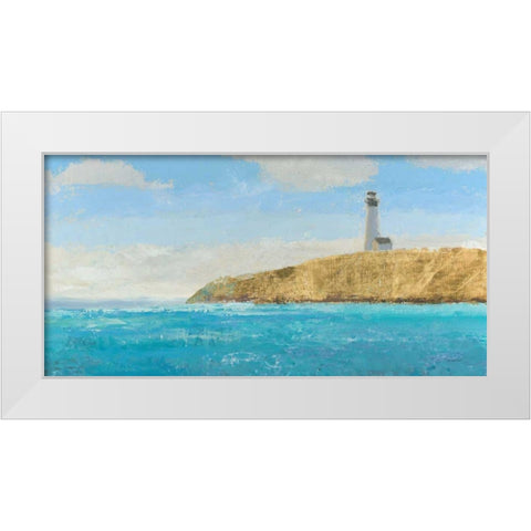 Lighthouse Seascape II Crop II  White Modern Wood Framed Art Print by Wiens, James