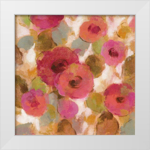Glorious Pink Floral II White Modern Wood Framed Art Print by Vassileva, Silvia