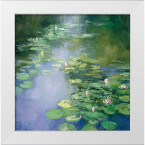 Blue Lily II White Modern Wood Framed Art Print by Purinton, Julia