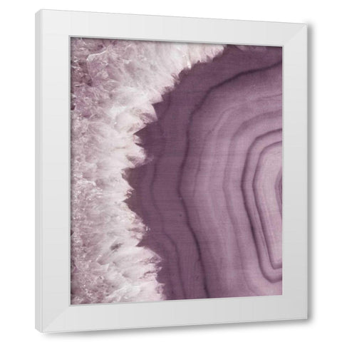 Agate Geode I Plum White Modern Wood Framed Art Print by Wild Apple Portfolio