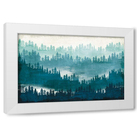Mountainscape Blue White Modern Wood Framed Art Print by Mullan, Michael