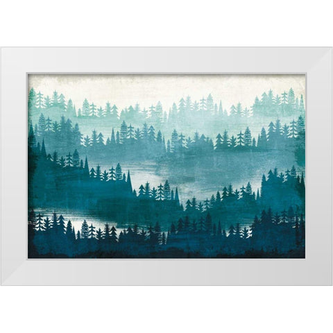 Mountainscape Blue White Modern Wood Framed Art Print by Mullan, Michael