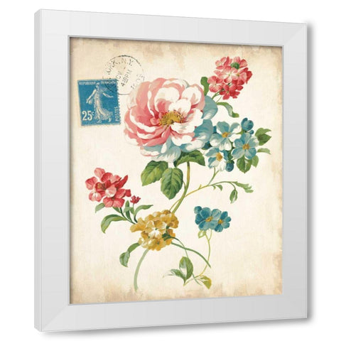 Elegant Floral I Vintage v2 White Modern Wood Framed Art Print by Nai, Danhui