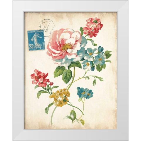 Elegant Floral I Vintage v2 White Modern Wood Framed Art Print by Nai, Danhui