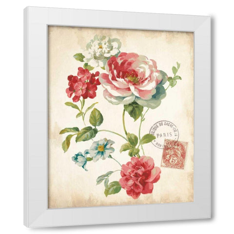 Elegant Floral II Vintage v2 White Modern Wood Framed Art Print by Nai, Danhui