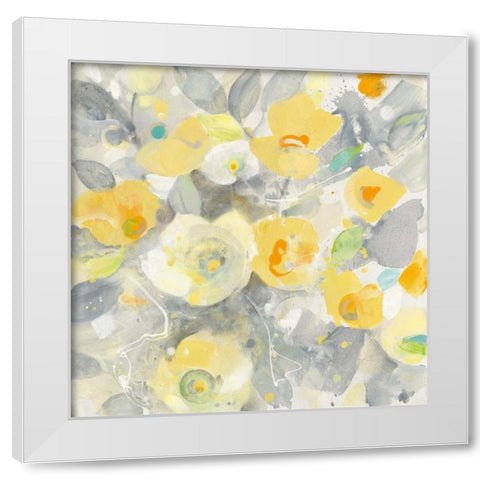 Buttercups II White Modern Wood Framed Art Print by Hristova, Albena