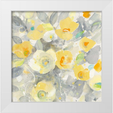 Buttercups II White Modern Wood Framed Art Print by Hristova, Albena