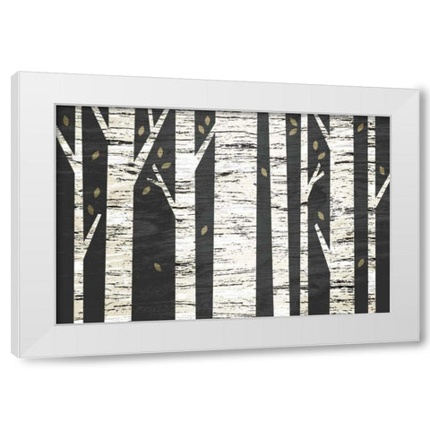 Birch Forest White Modern Wood Framed Art Print by Mullan, Michael