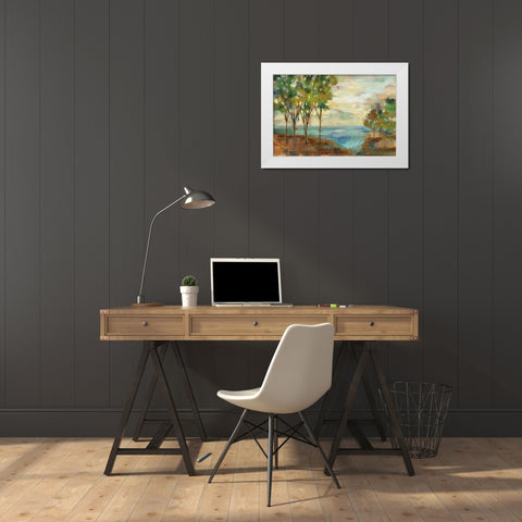 View of the Lake White Modern Wood Framed Art Print by Vassileva, Silvia