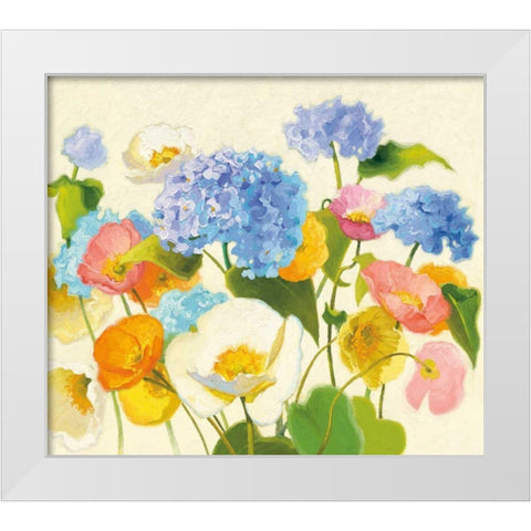 Springy White Modern Wood Framed Art Print by Novak, Shirley